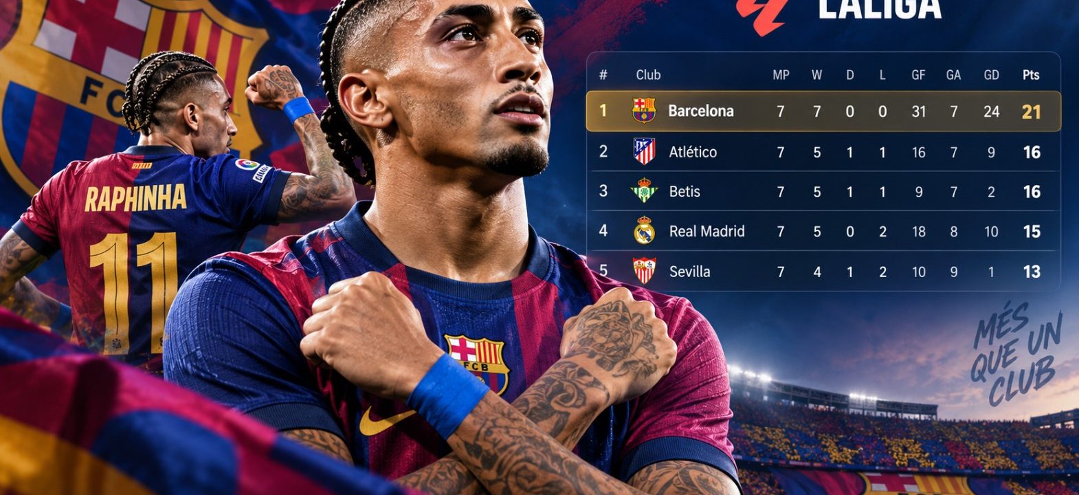 Raphinha firma el triplete perfecto y el Barça ya no tiene con quién compararse