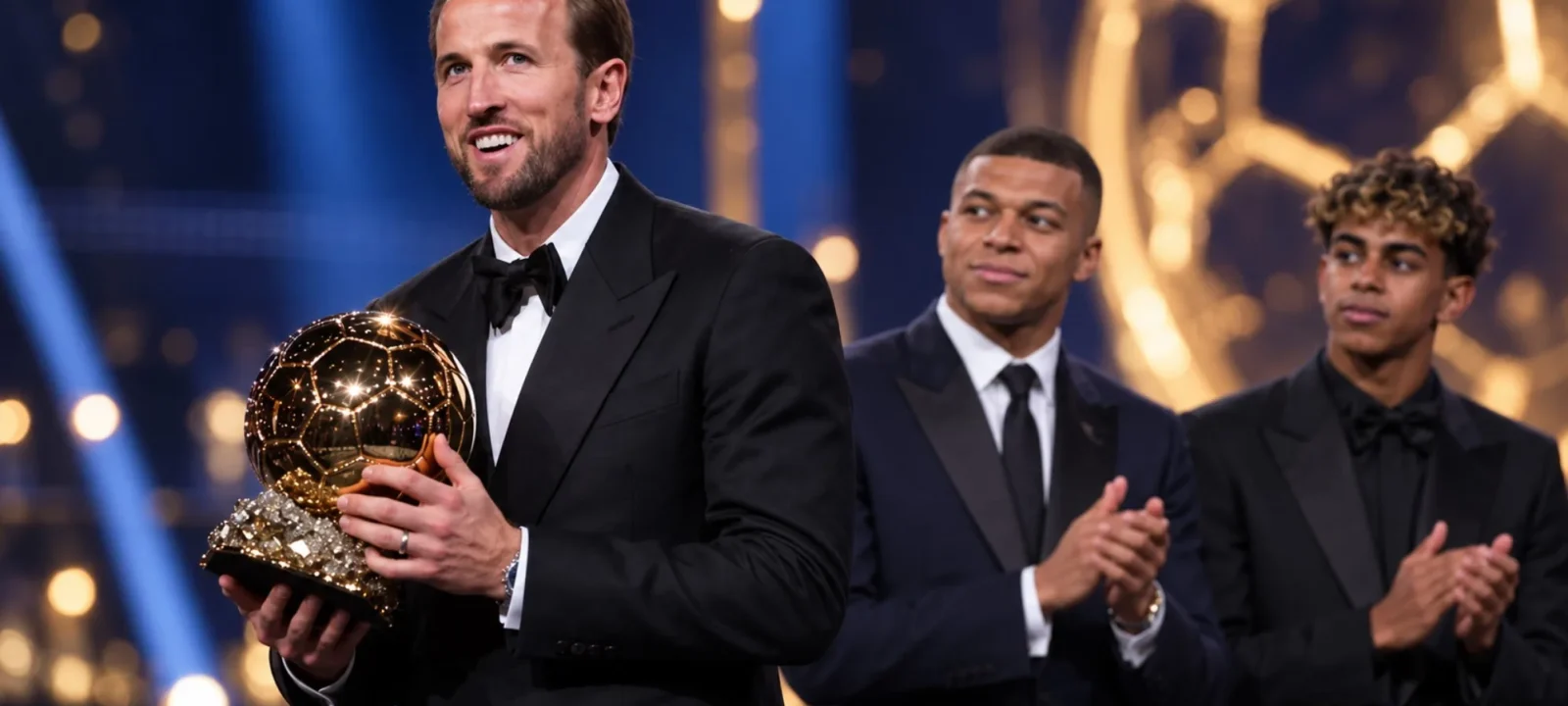 Ilustración generada con IA: Harry Kane con el Balón de Oro 2026